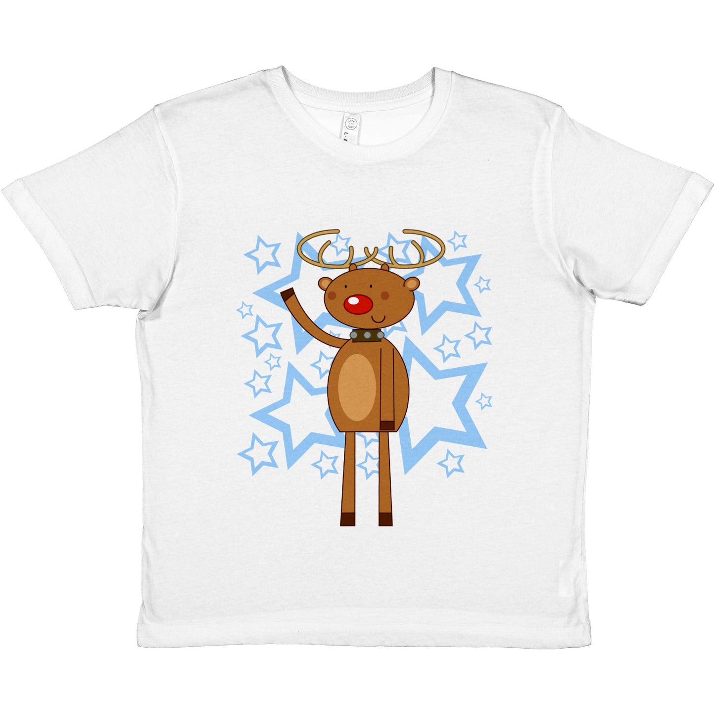 Premium Kids Crewneck T-shirt Rudolf waving-Stars - Cartoon