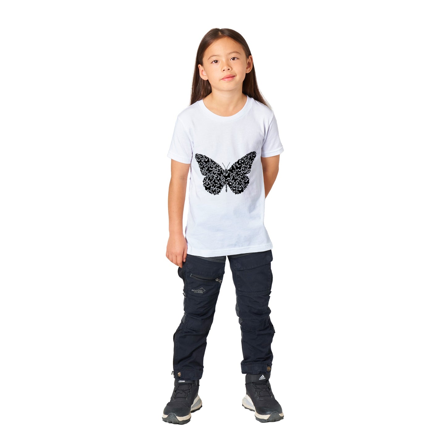 Premium Kids Crewneck T-shirt - When Butterflies are Butterfly - Black