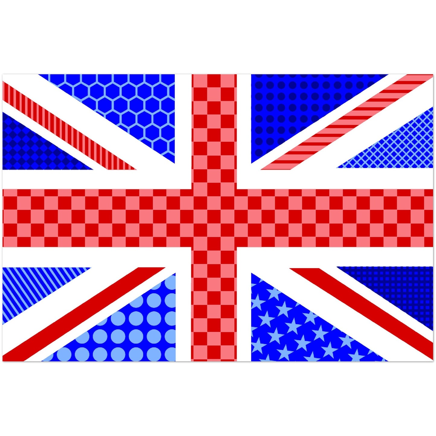 Premium Matte Paper Poster - Union Jack with Graphic Patterns