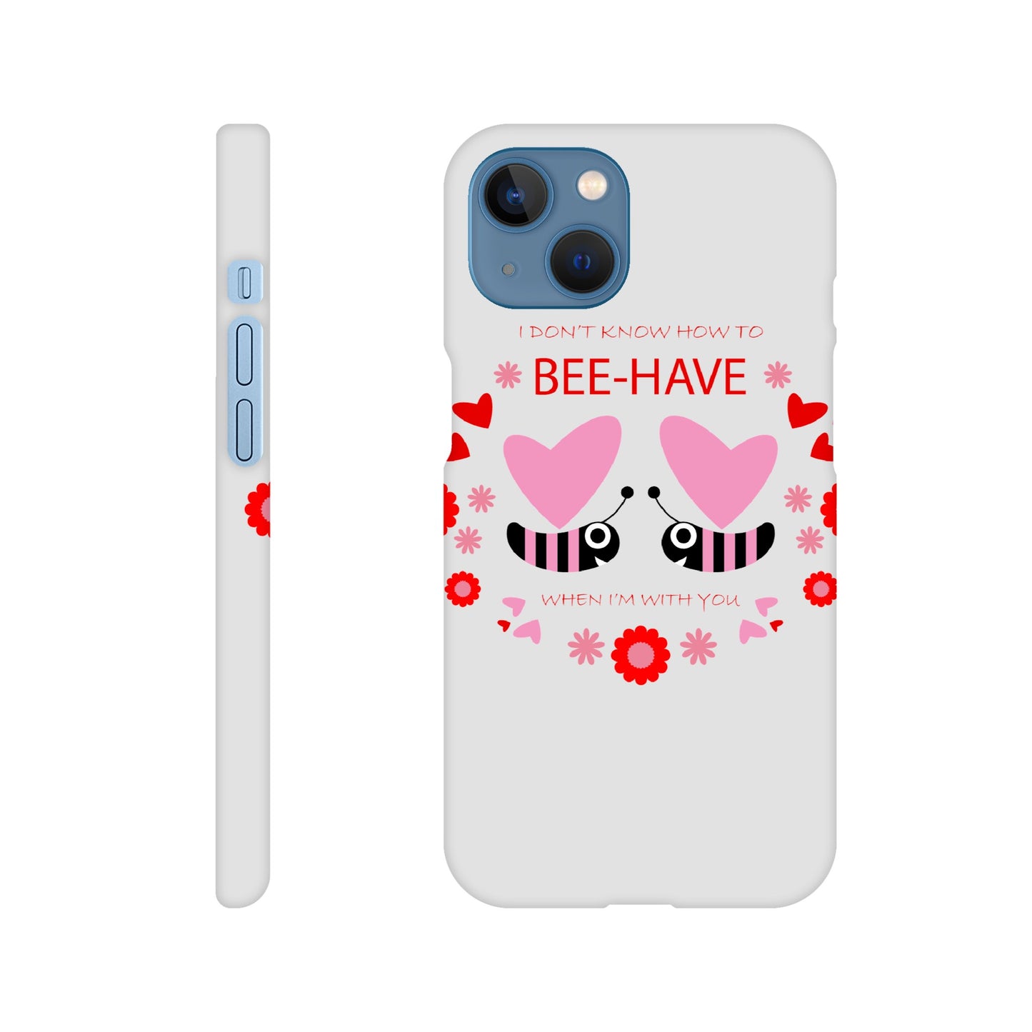 Slim case - Bees mirrored with Floral and Hearts - Valentine