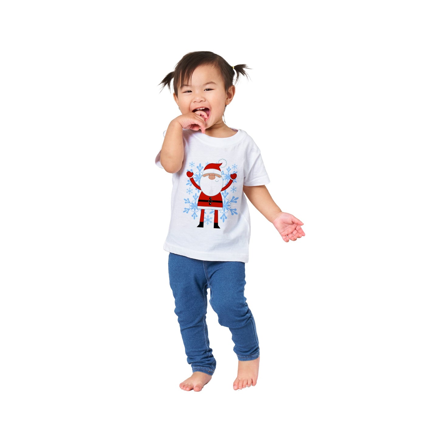 Classic Baby Crewneck T-shirt Happy Santa-Snow Crystals - Cartoon