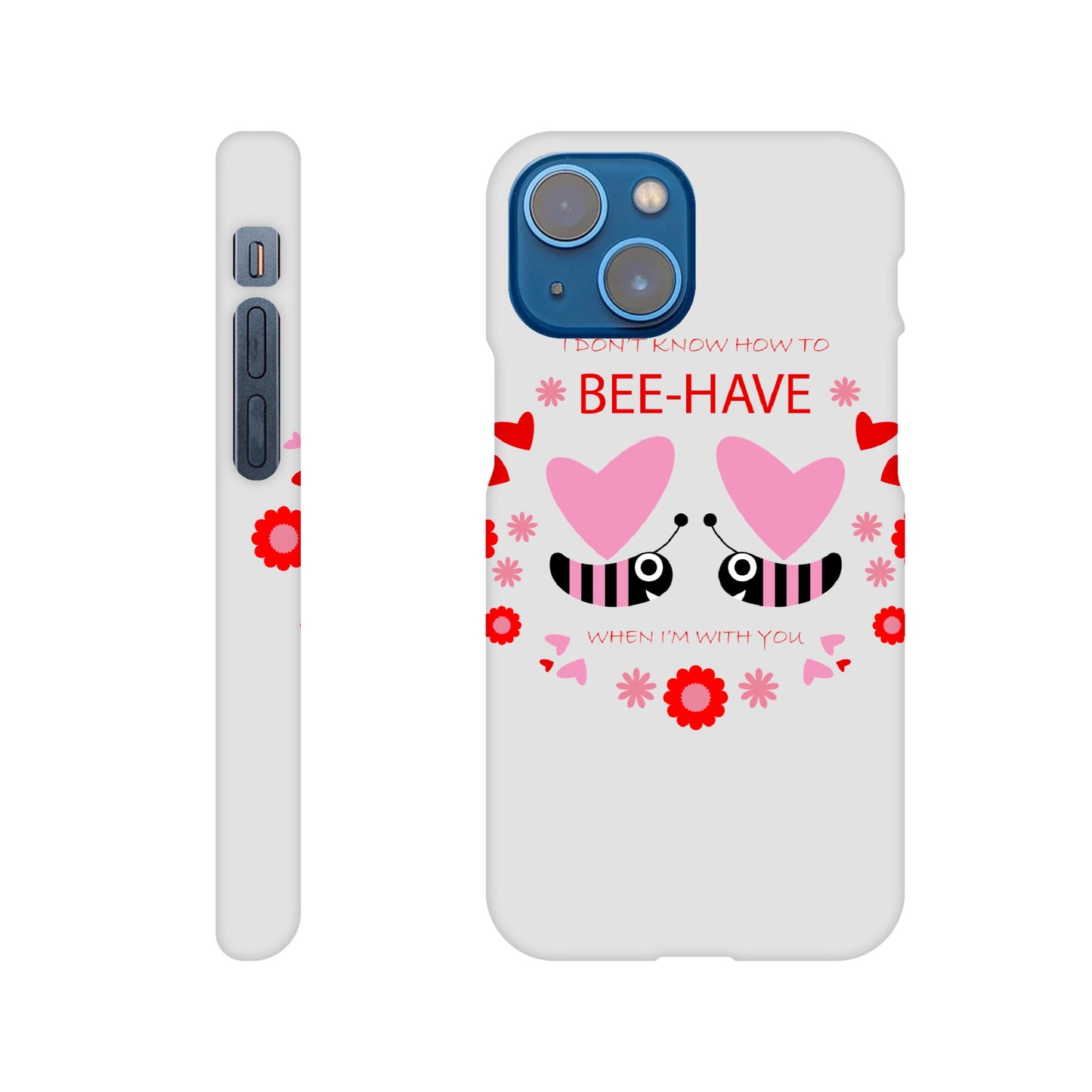 Slim case - Bees mirrored with Floral and Hearts - Valentine