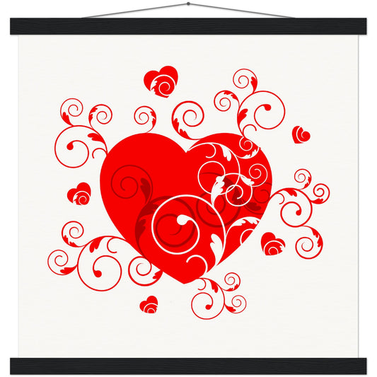 Museum-Quality Matte Paper Poster & Hanger - Beautiful Heart with Organic design - Valentine