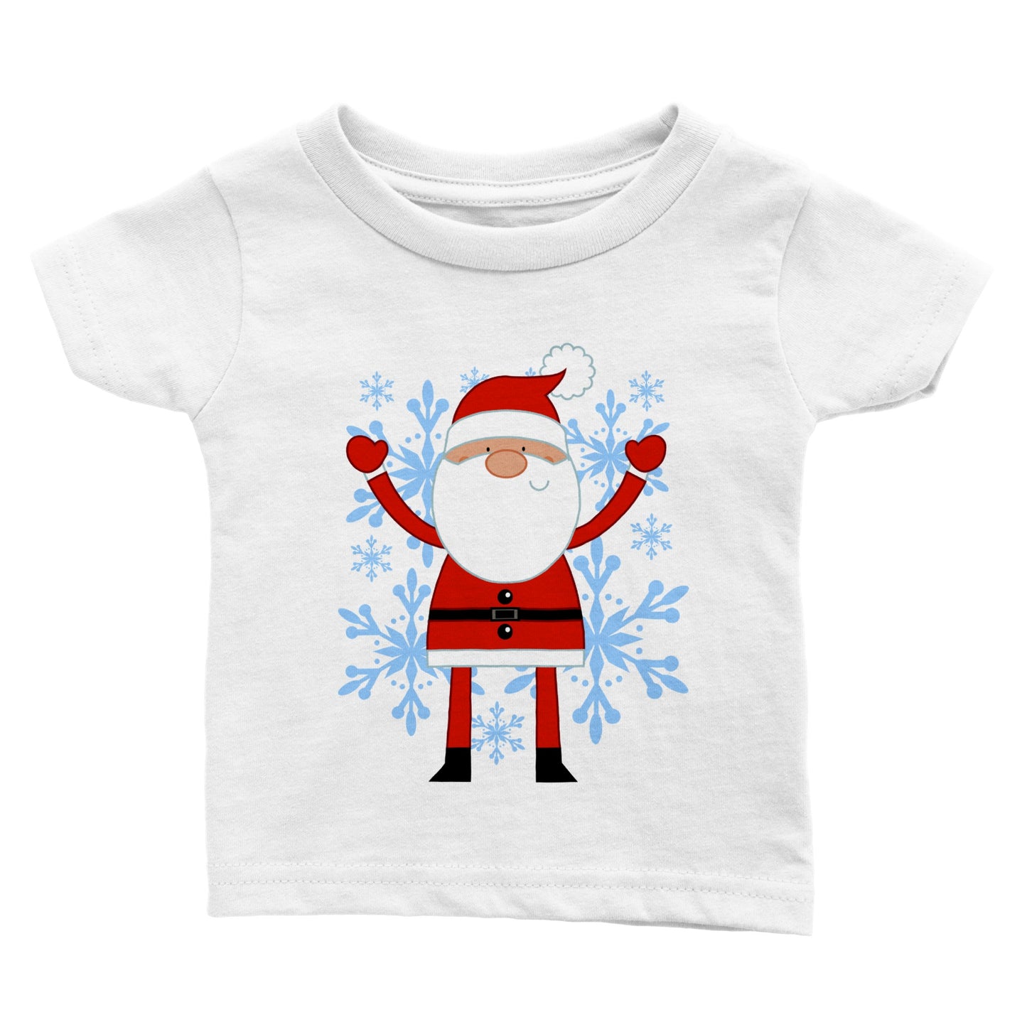 Classic Baby Crewneck T-shirt Happy Santa-Snow Crystals - Cartoon