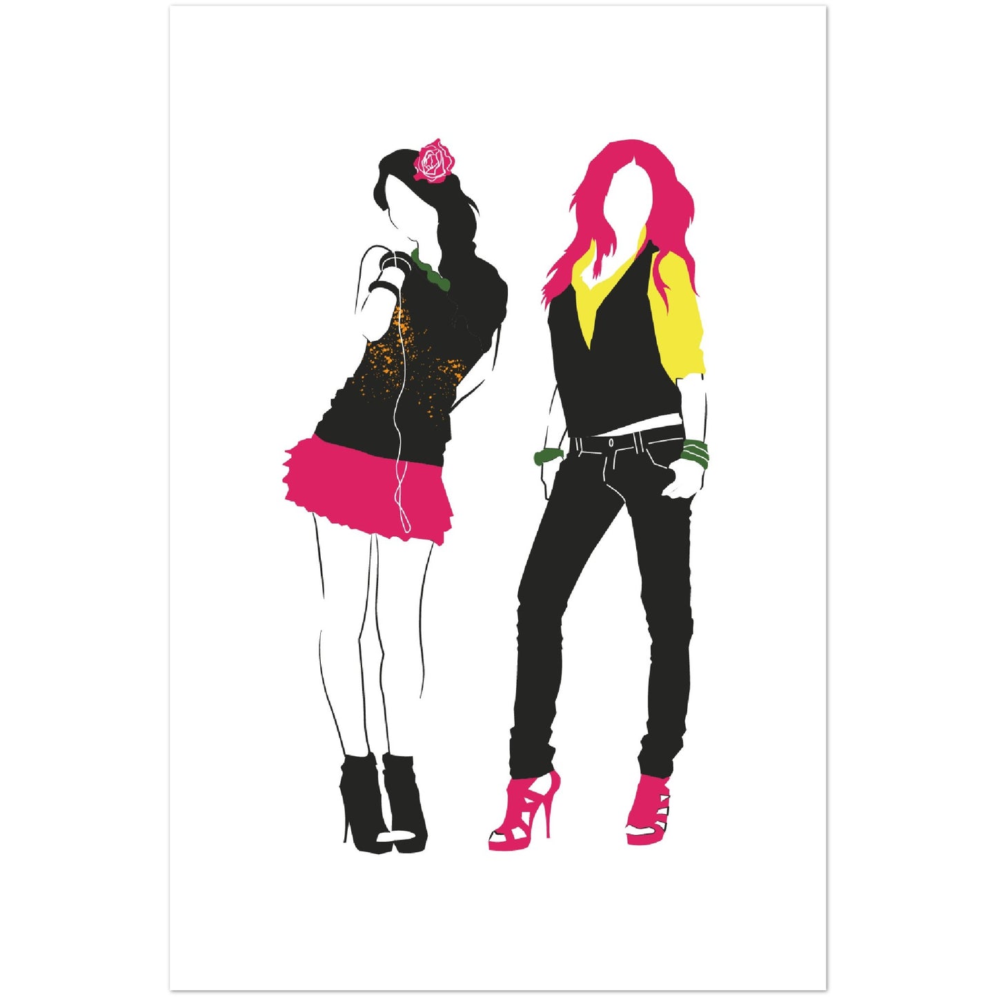 Premium Matte Paper Poster - Two Female Models Striking Poses