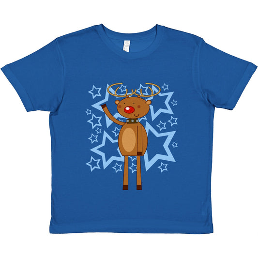 Premium Kids Crewneck T-shirt Rudolf waving-Stars - Cartoon