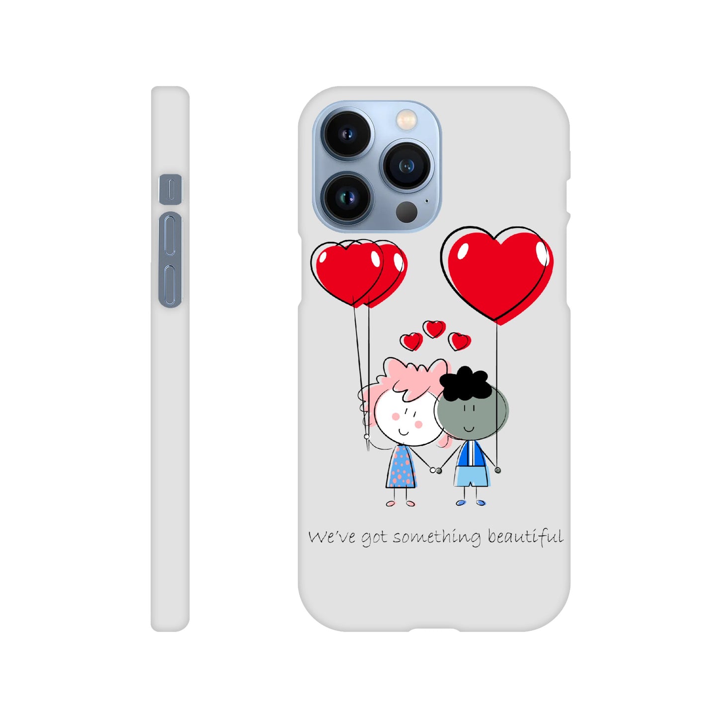 Slim case - Couple Holding Heart Shaped Balloons - Valentine