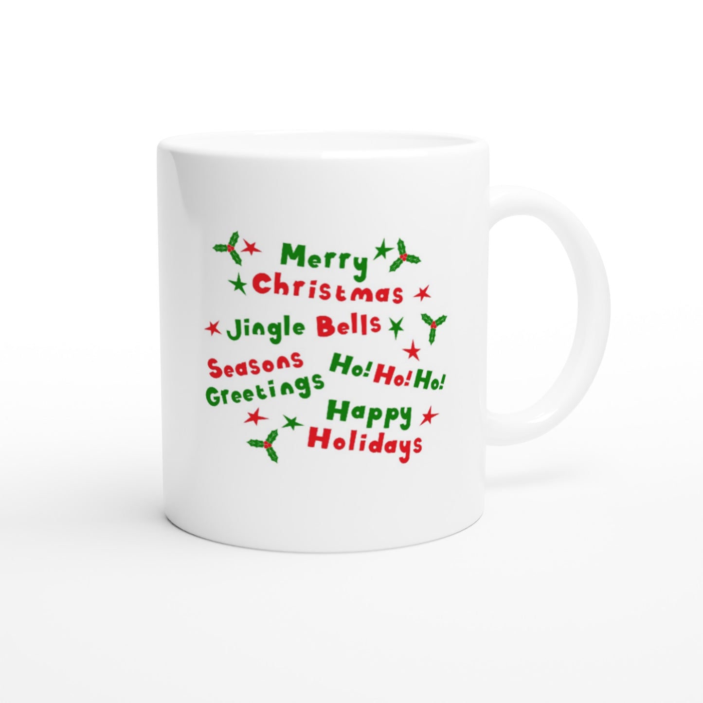 White 11oz Ceramic Mug Happy Christmas quotes