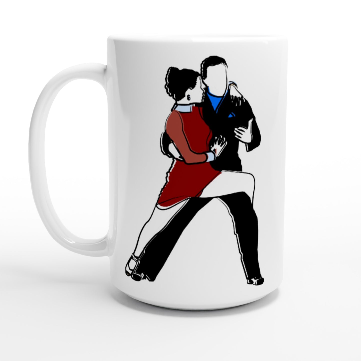 White 15oz Ceramic Mug - Latin Dancers.