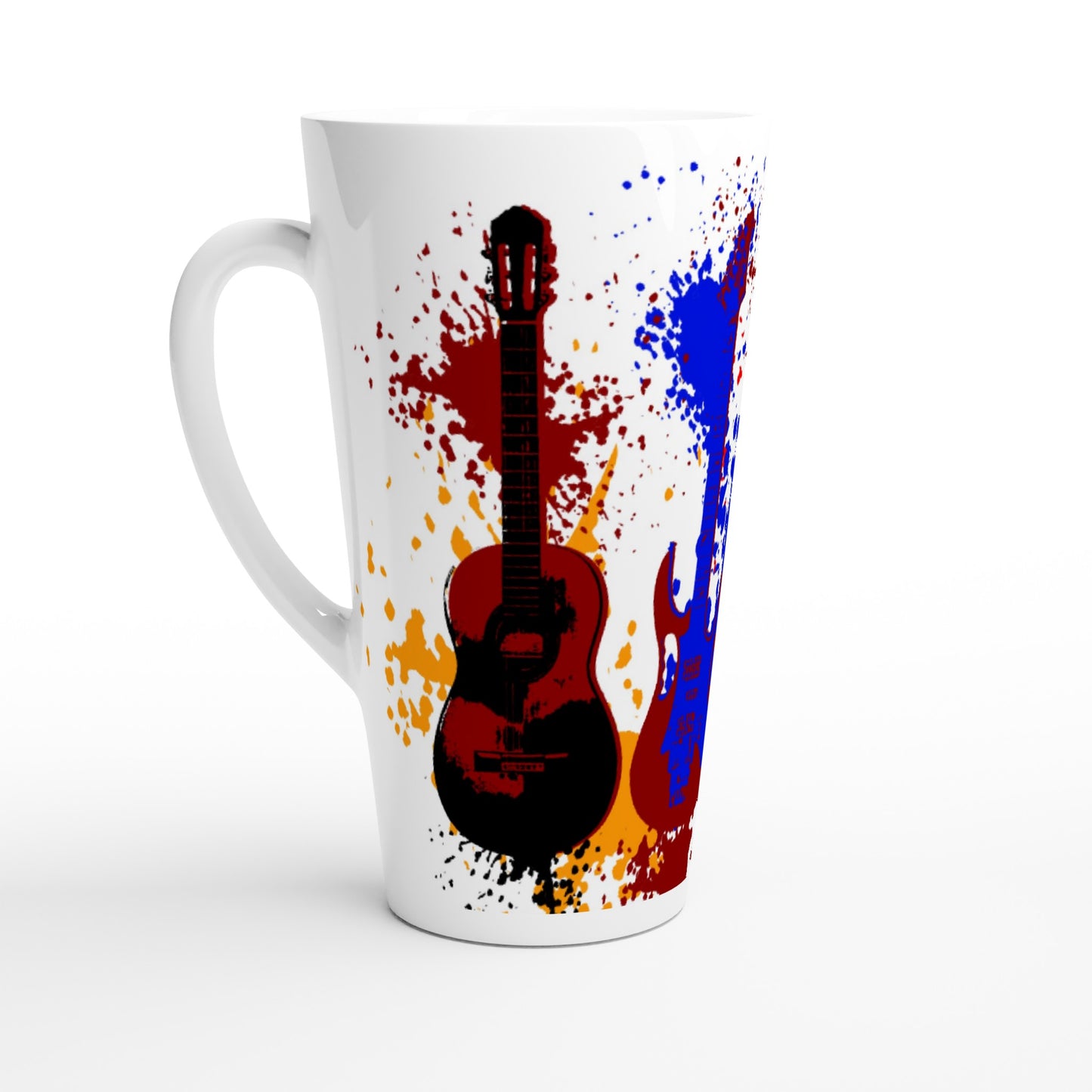 White Latte 17oz Ceramic Mug - The Art in Guitar