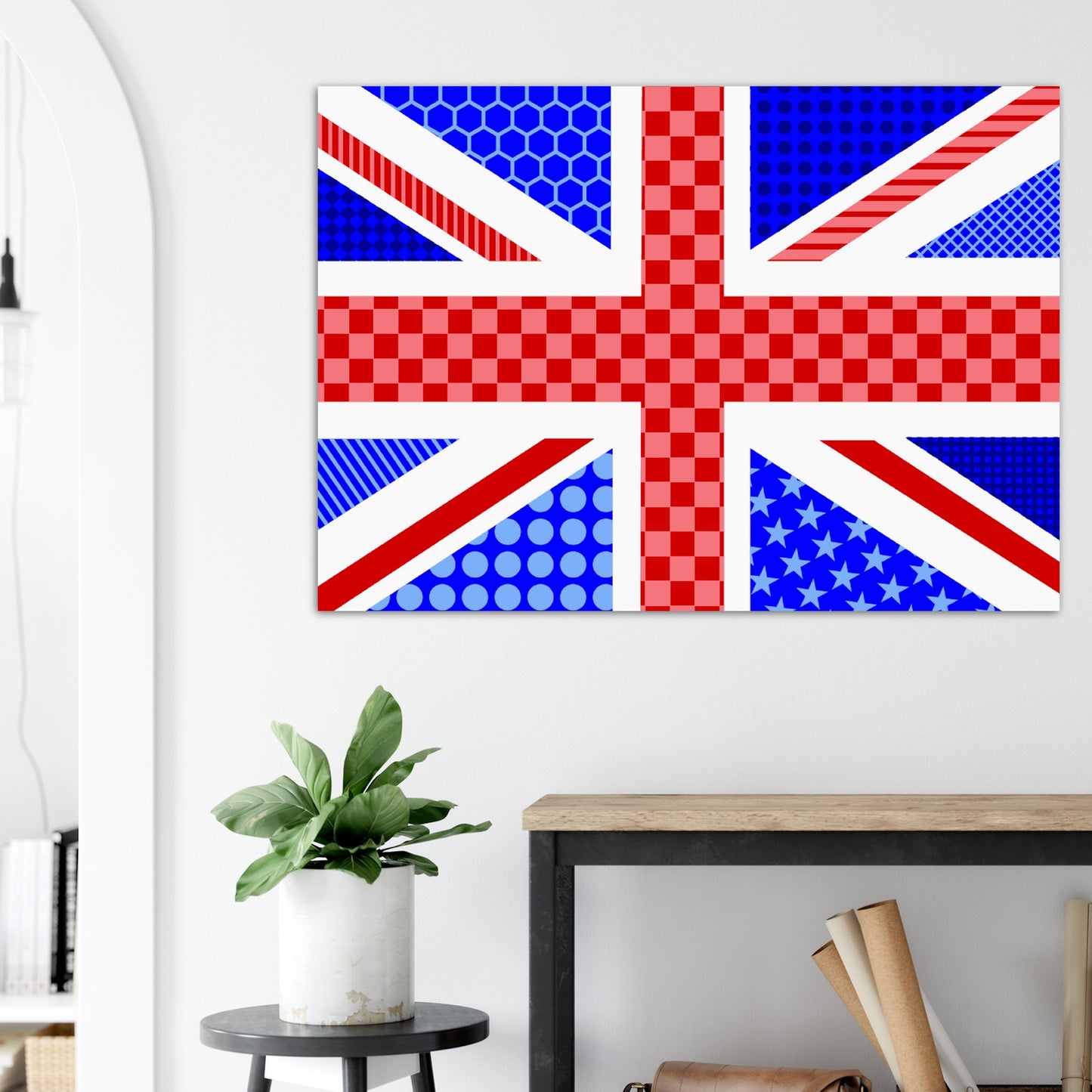 Premium Matte Paper Poster - Union Jack with Graphic Patterns