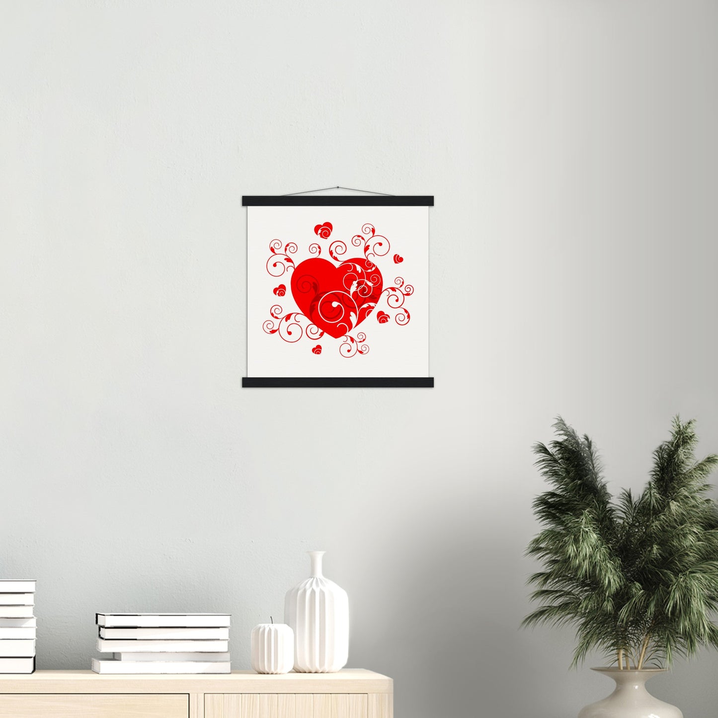 Museum-Quality Matte Paper Poster & Hanger - Beautiful Heart with Organic design - Valentine