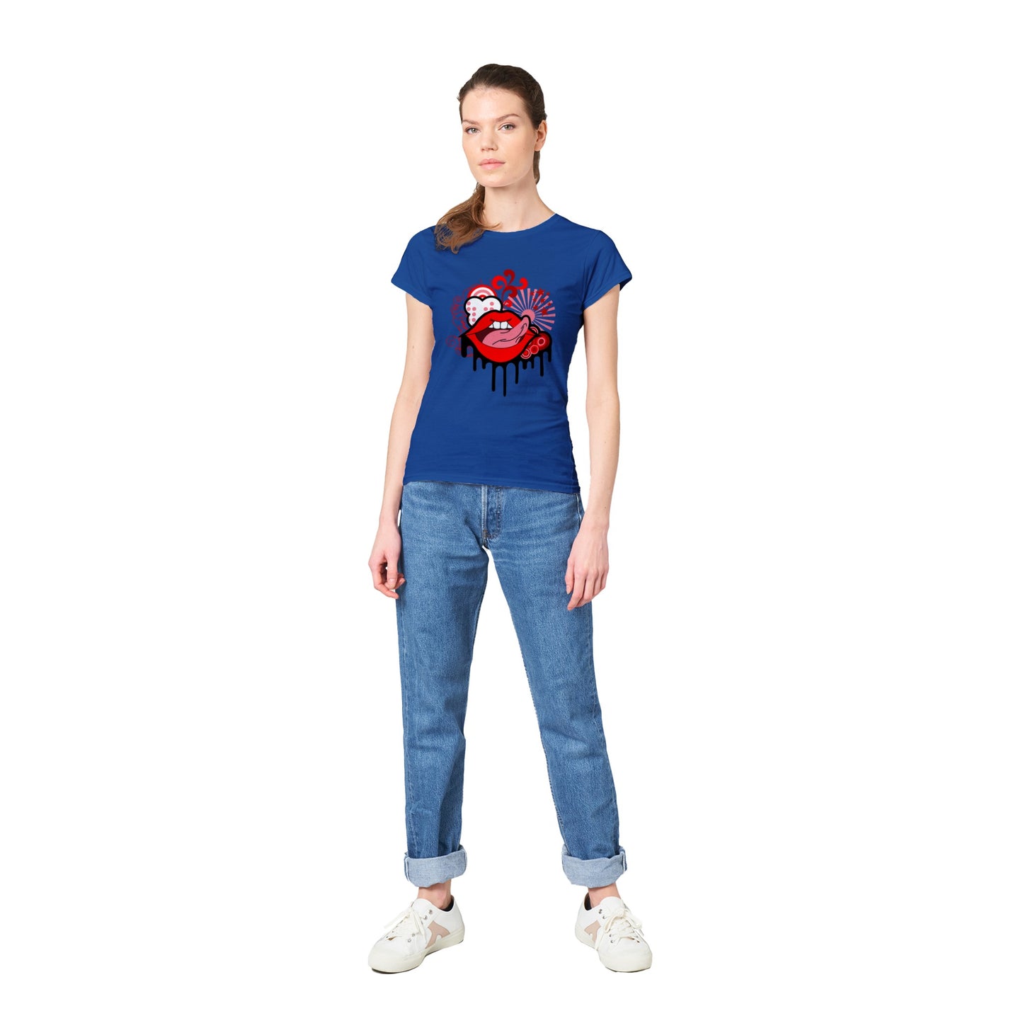 Classic Womens Crewneck T-shirt - Lips Don't Lie