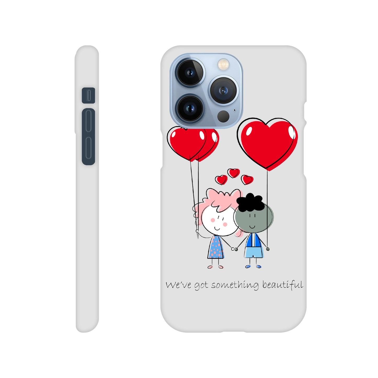 Slim case - Couple Holding Heart Shaped Balloons - Valentine