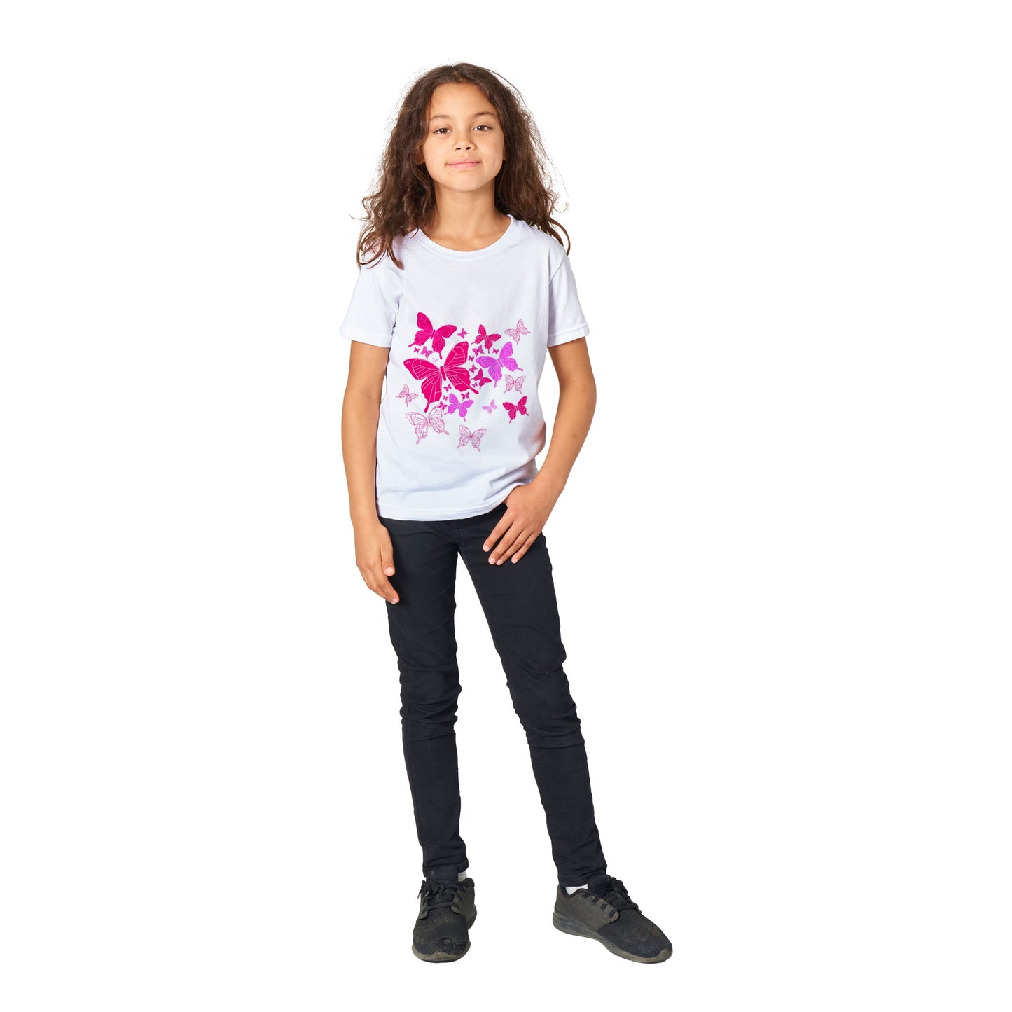 Premium Kids Crewneck T-shirt - Butterflies-Sanctuary