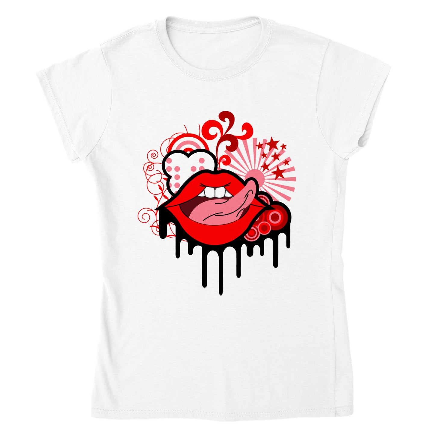 Classic Womens Crewneck T-shirt - Lips Don't Lie