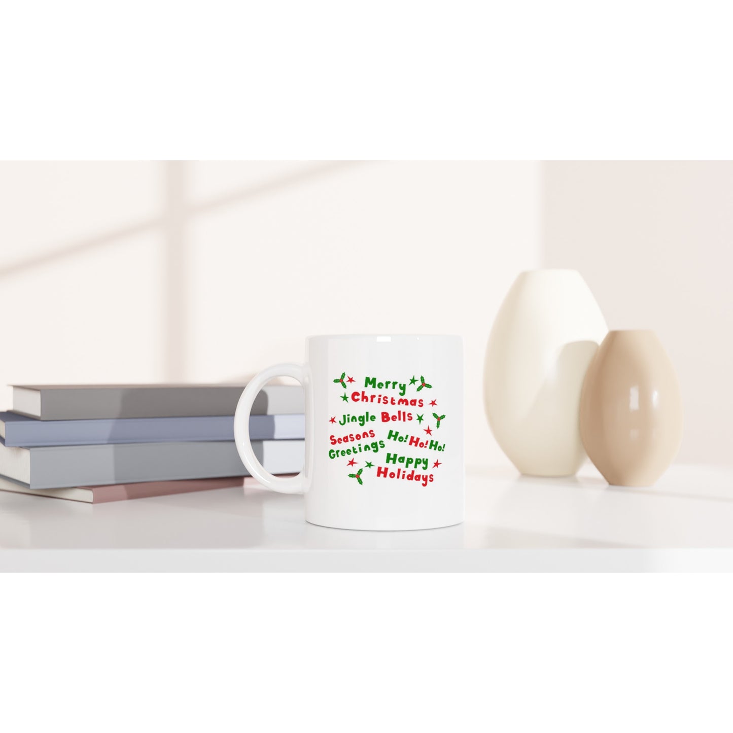 White 11oz Ceramic Mug Happy Christmas quotes