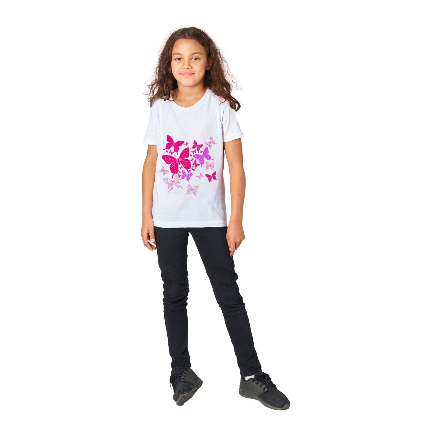 Premium Kids Crewneck T-shirt - Butterflies-Sanctuary