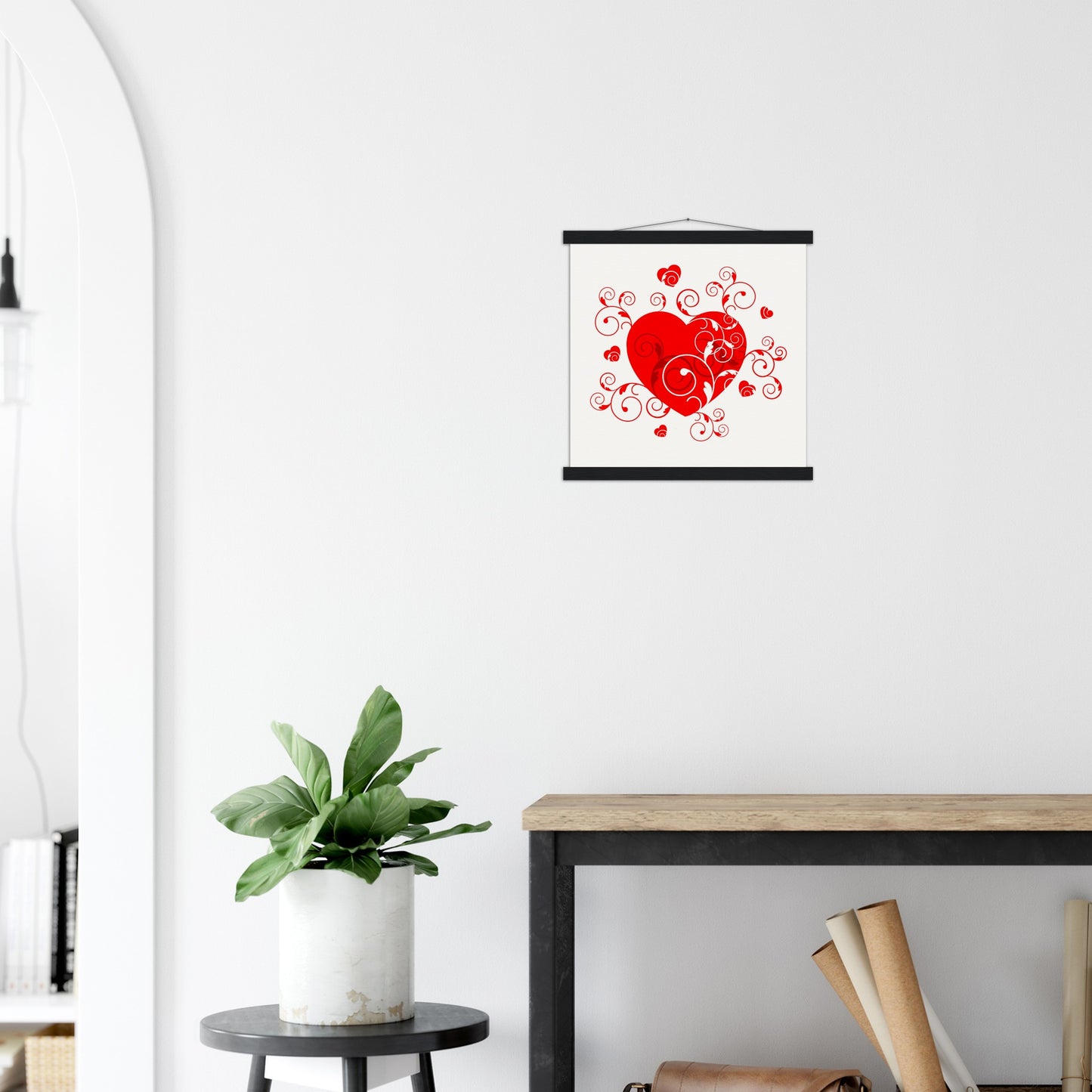 Museum-Quality Matte Paper Poster & Hanger - Beautiful Heart with Organic design - Valentine