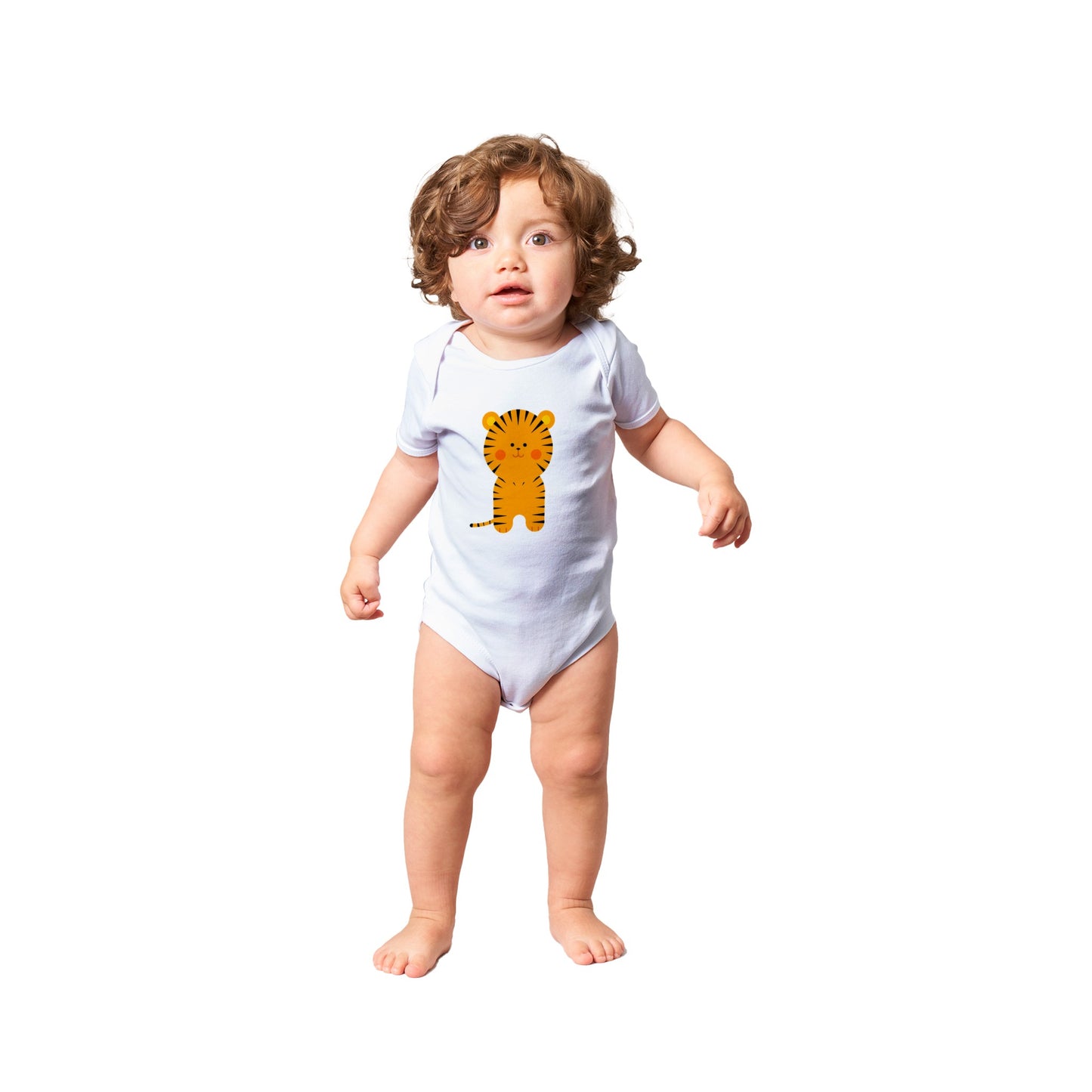 Classic Baby Short Sleeve Bodysuit Cute Tiger