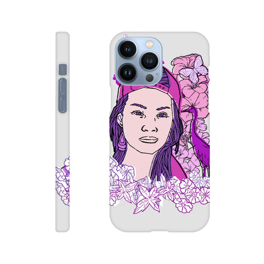 Slim case - Girl In Pink baseball cap -Nature And Floral