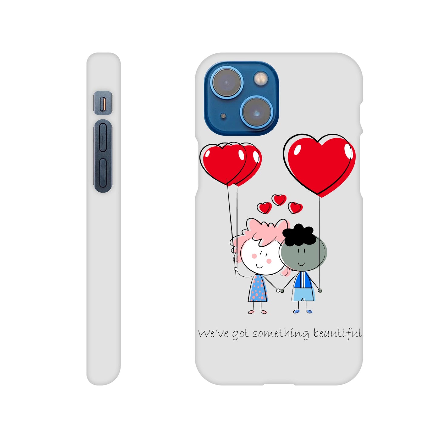 Slim case - Couple Holding Heart Shaped Balloons - Valentine