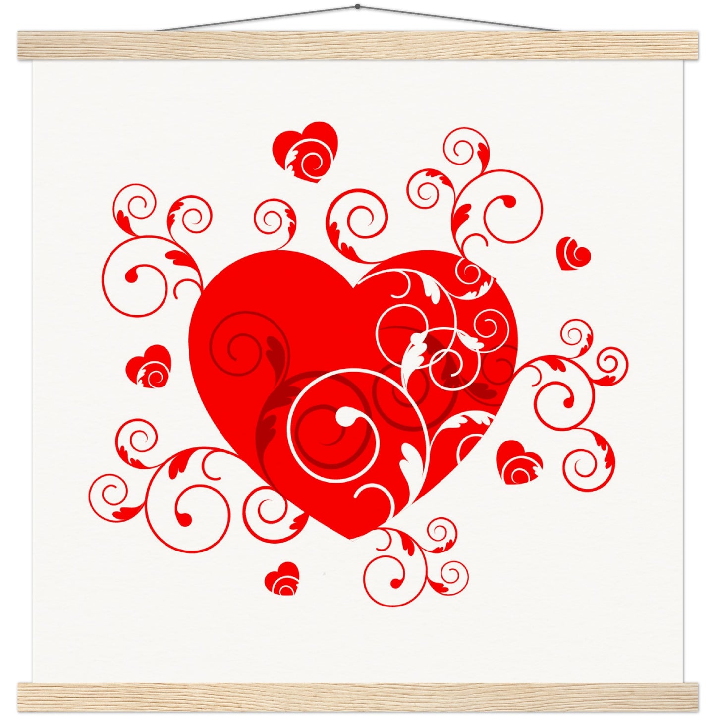 Museum-Quality Matte Paper Poster & Hanger - Beautiful Heart with Organic design - Valentine