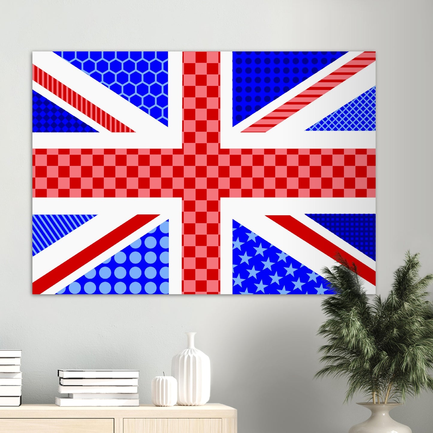 Premium Matte Paper Poster - Union Jack with Graphic Patterns