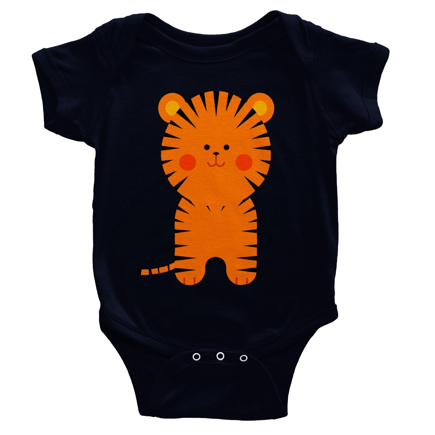 Classic Baby Short Sleeve Bodysuit Cute Tiger