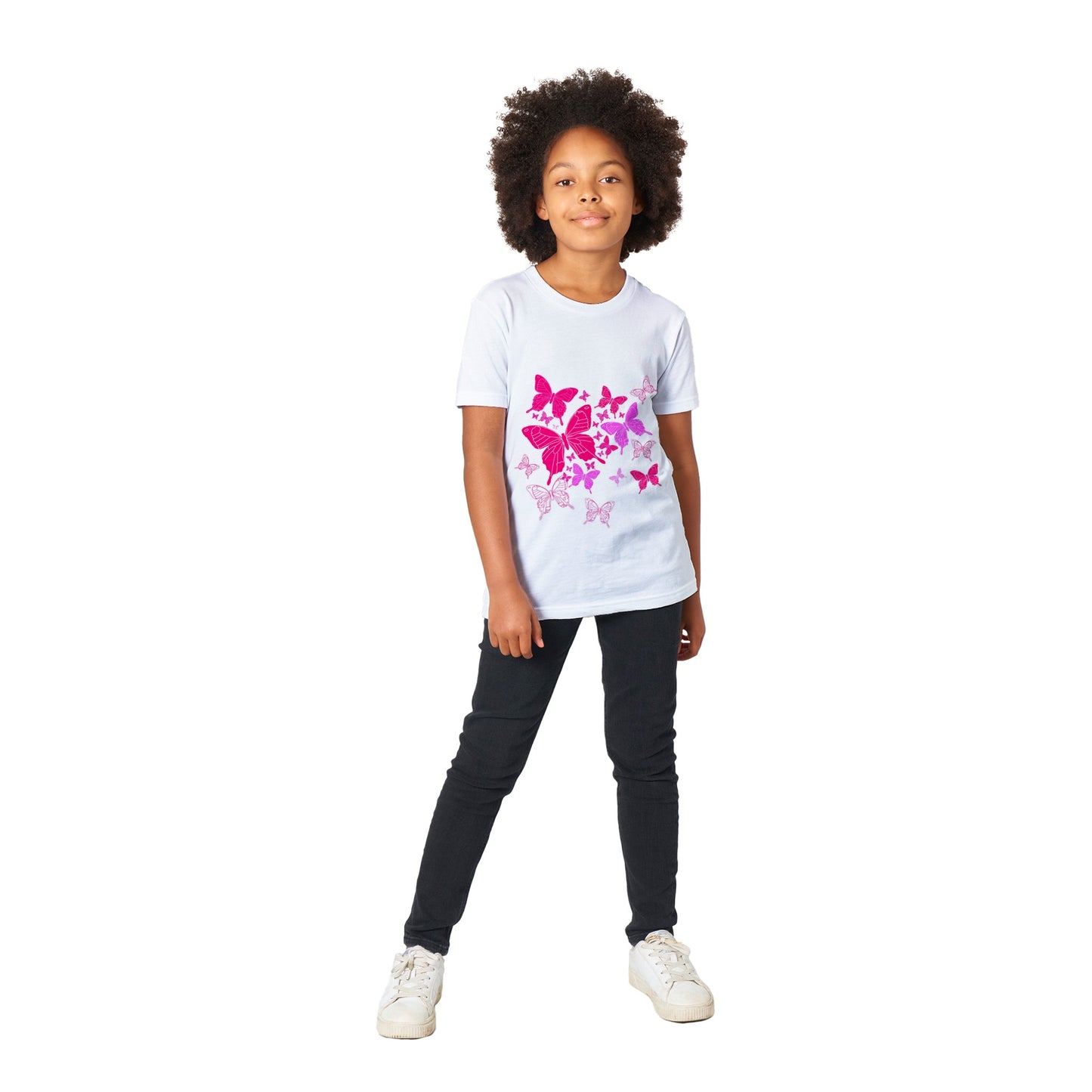 Premium Kids Crewneck T-shirt - Butterflies-Sanctuary